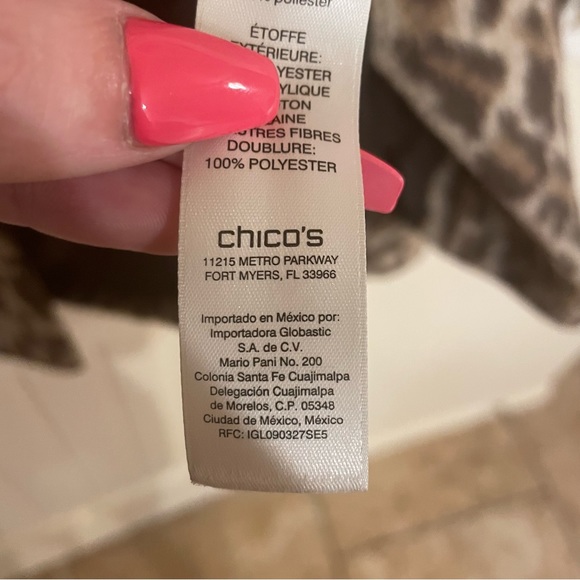 Chico's Cheetah Print Jacket Size: 3 - Only Worn Once! ☀️ Limited Edition ! - Picture 8 of 12